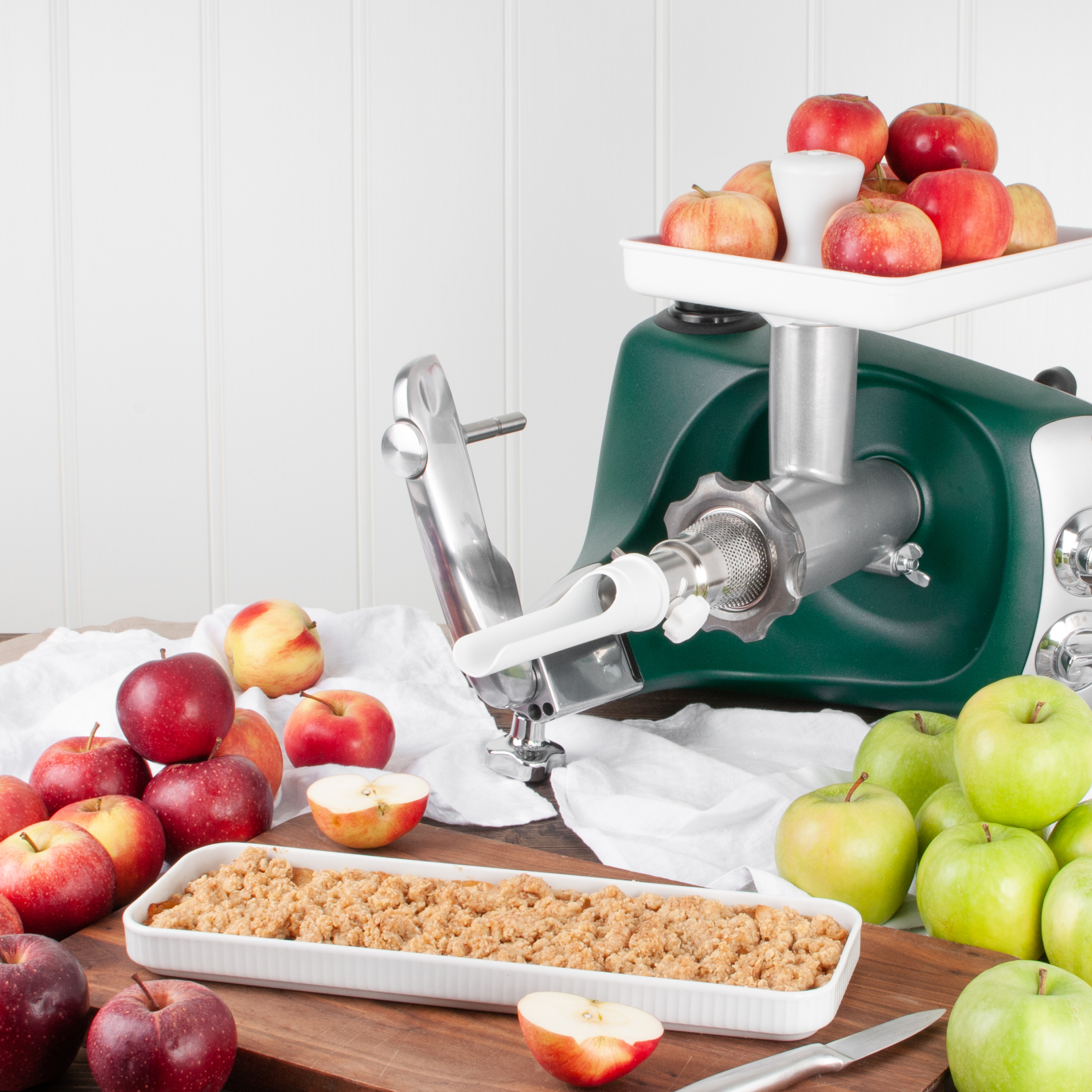 Pie with apple puree and apples marinated in maple syrup - Ankarsrum Australia