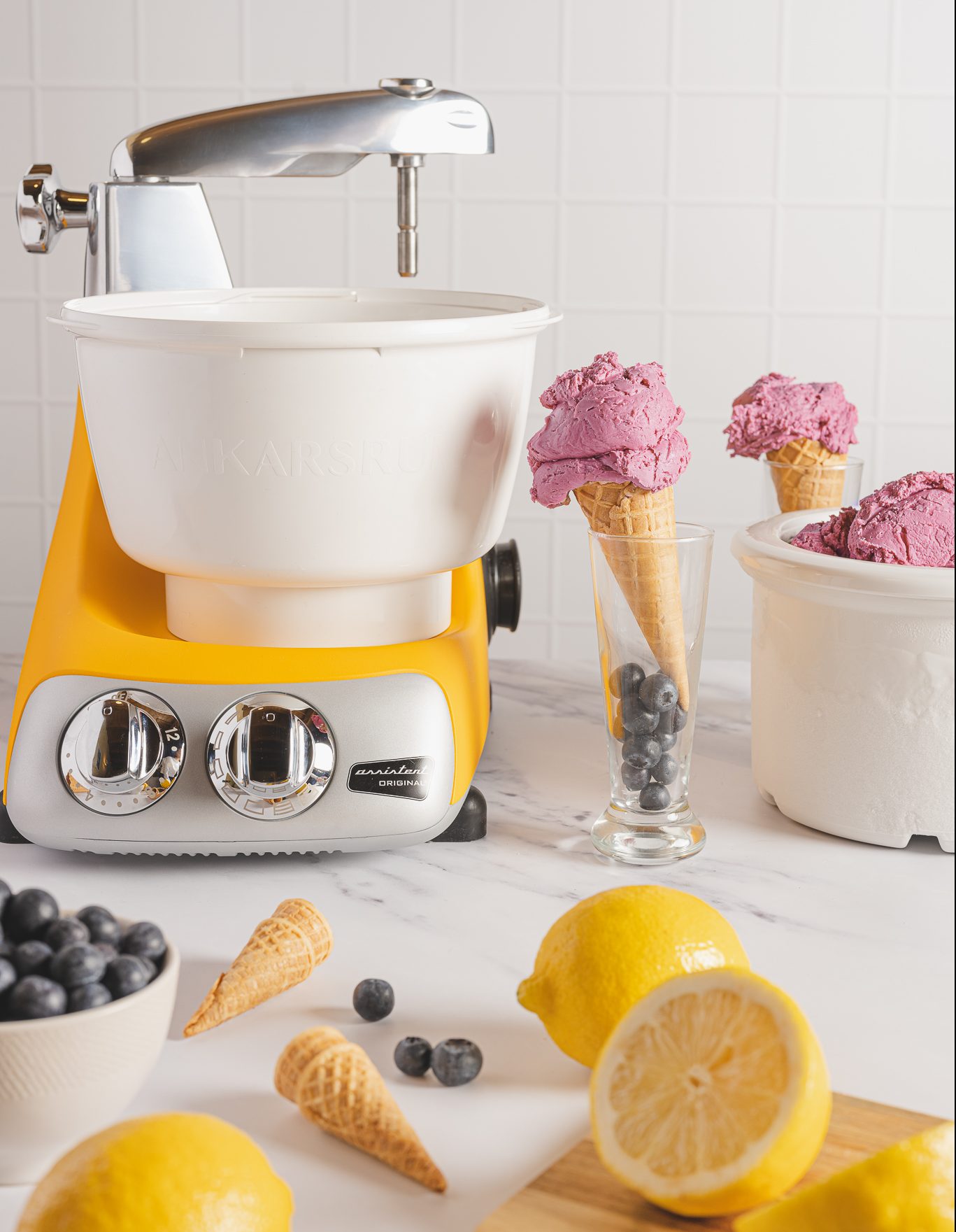 Blueberry and lemon ice cream - Ankarsrum Australia