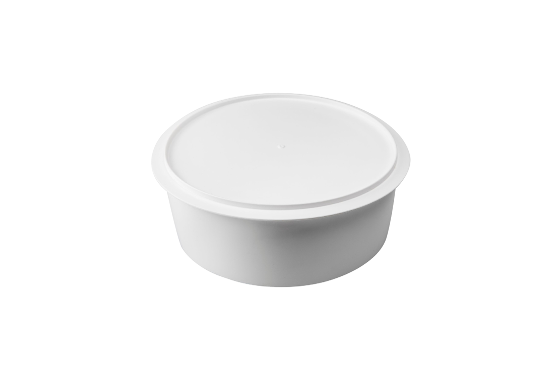 A white lid on a white background.