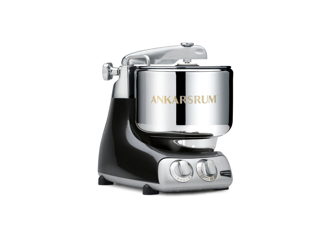 An Ankarsrum Assistent Original in color Black Diamond on a white background.