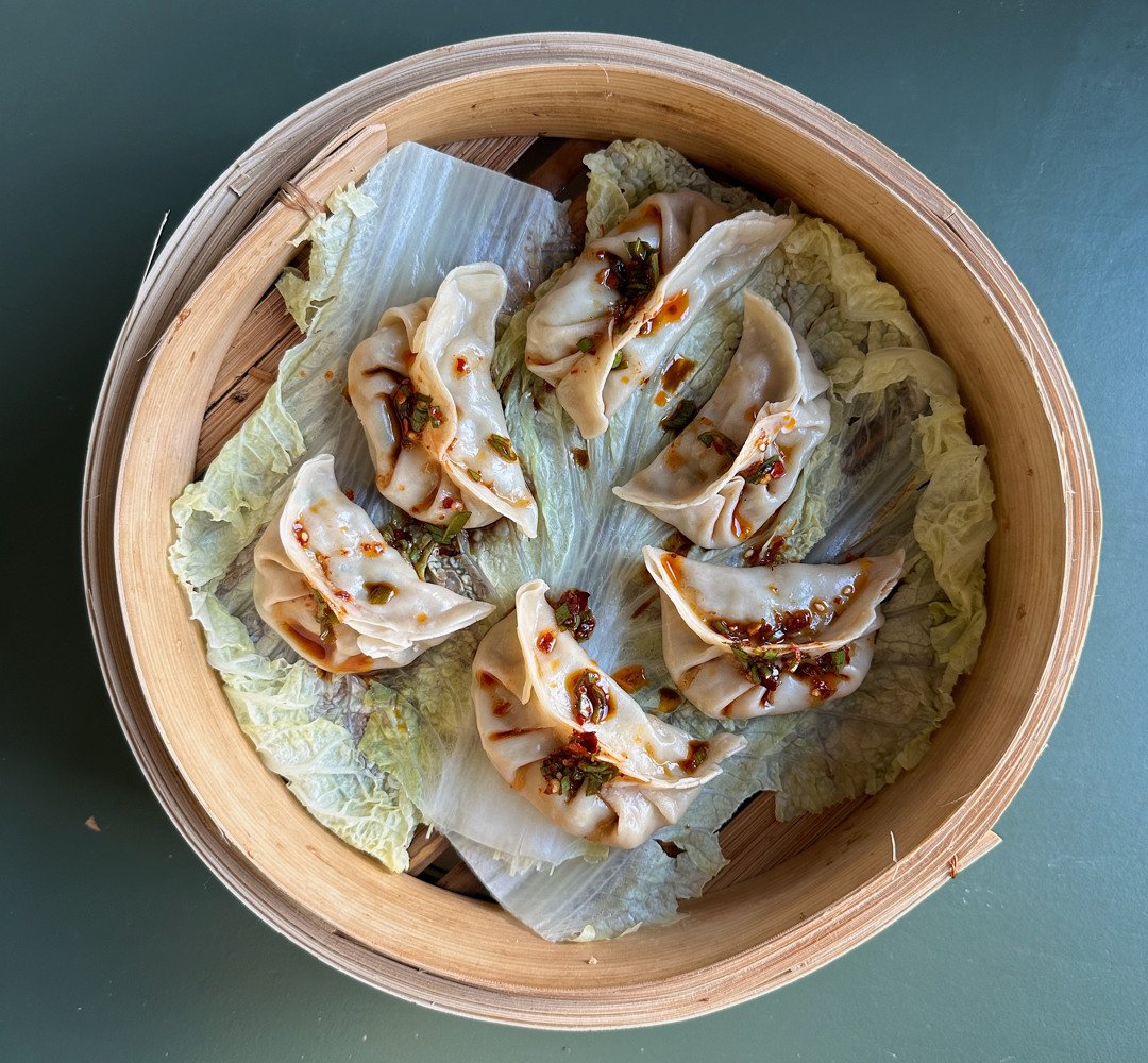Dumplings i en ångkorg
