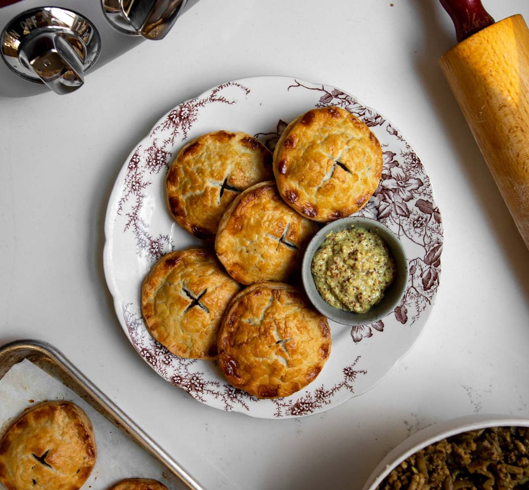 Holiday Spiced Hand Pies on a plate and made the the Ankarsrum Assistent Original stand mixer