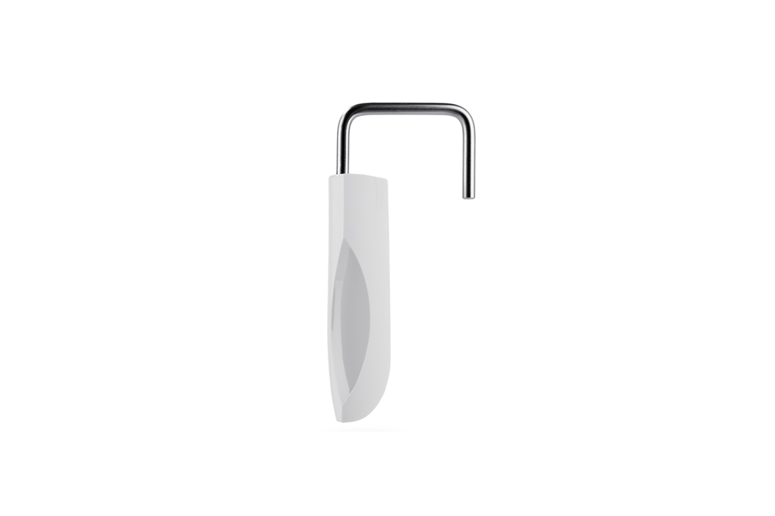 A dough knife on a white background.