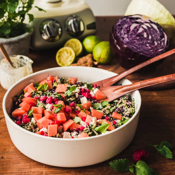 Colorful Coleslaw with Ginger & Lime Sauce