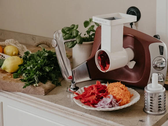 Ankarsrum Go Green paket med grönsaksskärare, citruspress och mixer – för hälsosammare vardagsmat
