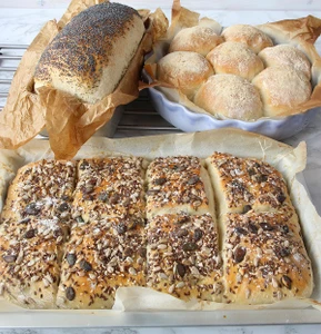 One dough three types of bread