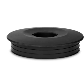 Ankarsrum black round lid with center opening, designed as an accessory for Ankarsrum stand mixer bowl.