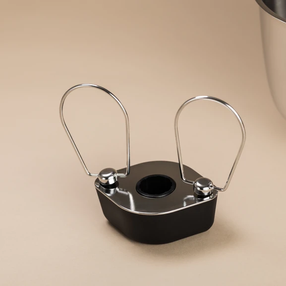 Close-up of the high-performance balloon whisks and cookie beaters for the Ankarsrum Original Stand Mixer, designed for precision aeration and mixing.