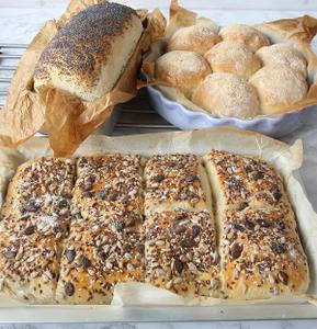 One dough three types of bread