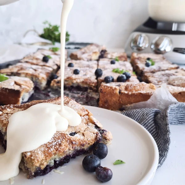 Delicious Blueberry Cake that is a great cake to bring to a picnic.