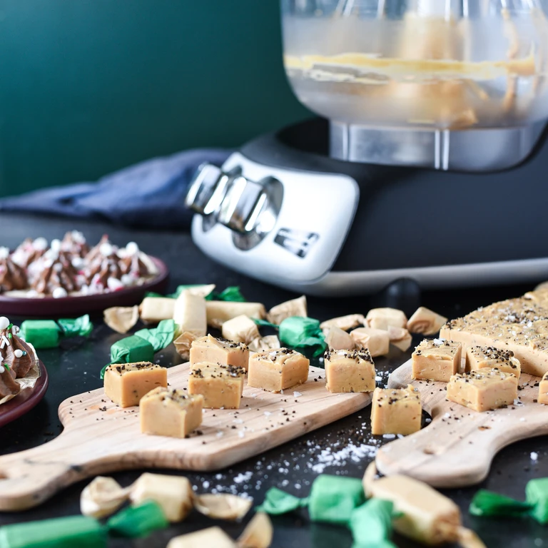 Cardamom and Licorice Fudge with Sea Salt and freshly ground Cardamom