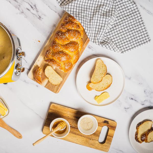 It's time to put your braiding skills to good use! Challah bread is a braided and delicious bread.