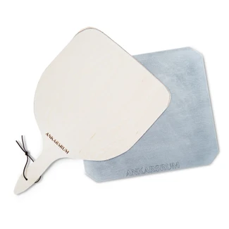 Plaque de cuisson en acier avec pelle en bouleau