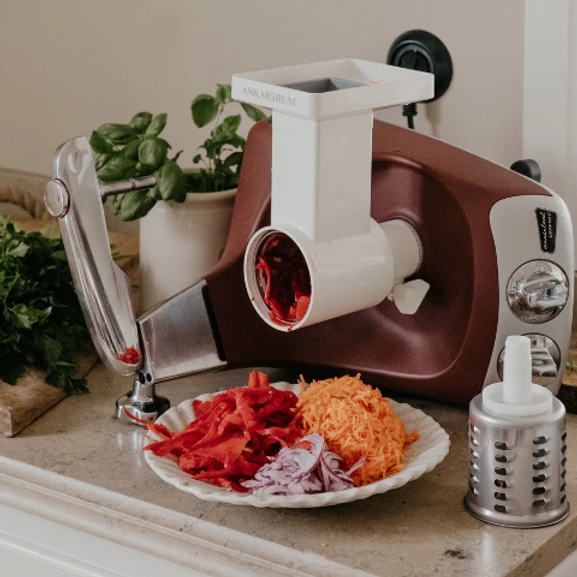 Ankarsrum Go Green paket med grönsaksskärare, citruspress och mixer – för hälsosammare vardagsmat