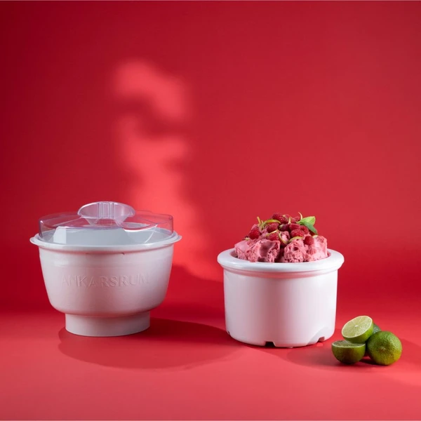 An ice cream with a delicious taste and beautiful color of raspberries that makes everyone crave ice cream for dessert.