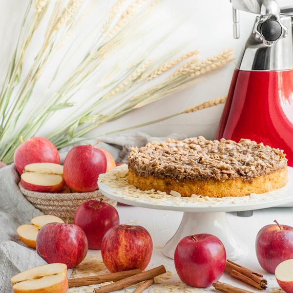 Use your apples to make a tasty and creamy dessert.