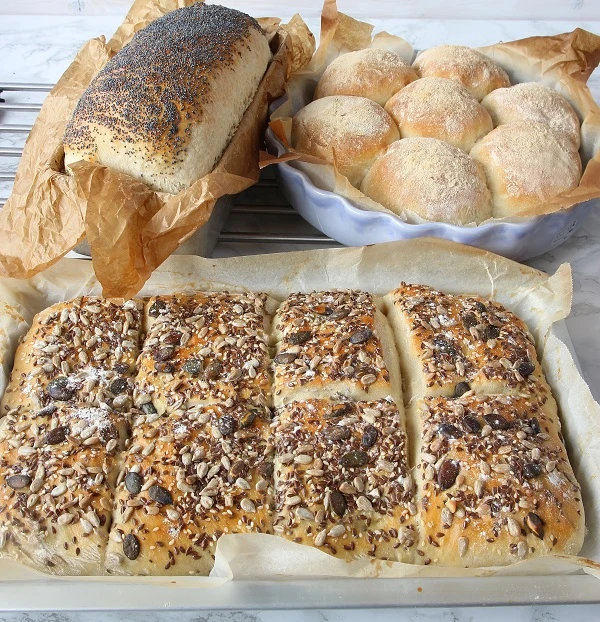 One dough three types of bread