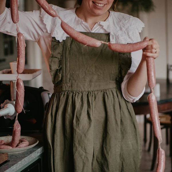 Make your own christmas sausage with our mincer and sausage horns. 