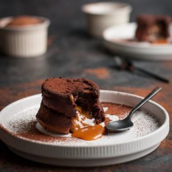 Make this beautiful Chocolate fondant with caramel filling. Easy to make with our beater bowl and balloon whisks. 