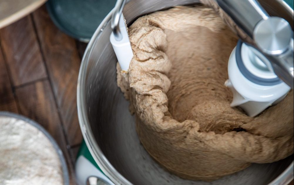 kneading dough with stand mixer