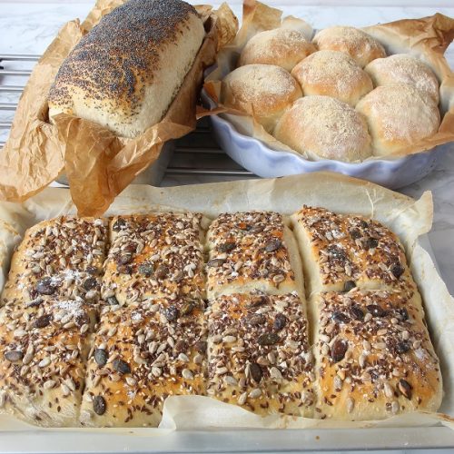 One dough three types of bread